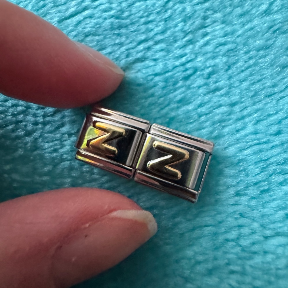 Gold Tone Letter Z Italian Charm Link
